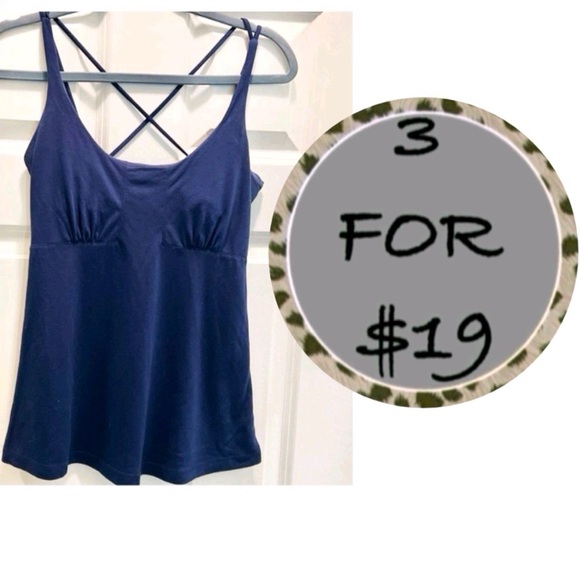 3/$19 Moda International Strappy Blue Spaghetti Strap Tank Top - Picture 1 of 12